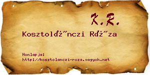 Kosztolánczi Róza névjegykártya